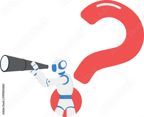 Robot searching for solutions with telescope and query
