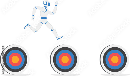 Robot and human aiming for multiple targets together
