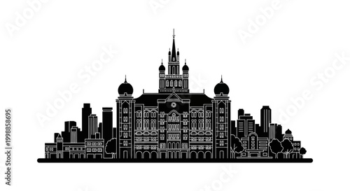 Chhatrapati Shivaji Maharaj Terminus Mumbai Silhouette Icon