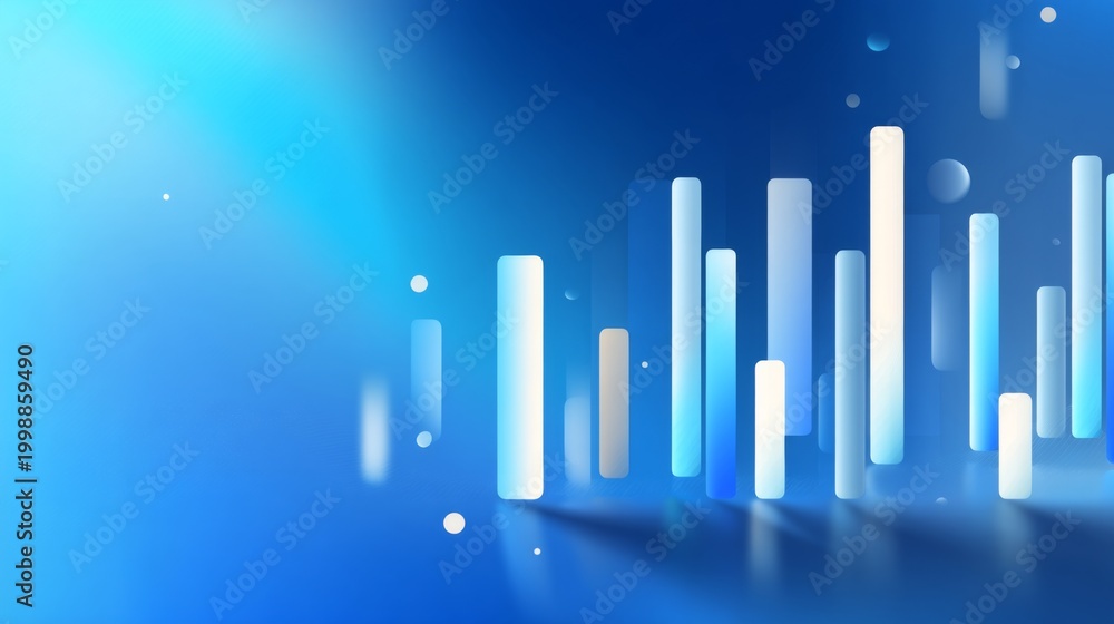 Fototapeta premium Abstract digital background featuring vertical bars and soft blue tones, representing data visualization, technology themes, and modern design elements.