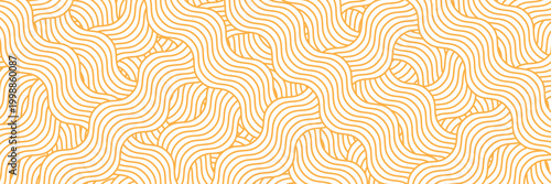 PrintYellow instant noodle, pasta and spaghetti texture with geometric wavy lines. eps10