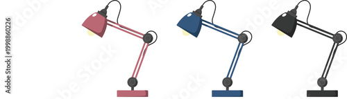 Professional articulated desk lamps with rectangle bases for technical drawing and architectural design work.