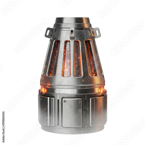 Sci fi energy core with glowing lights and sparks