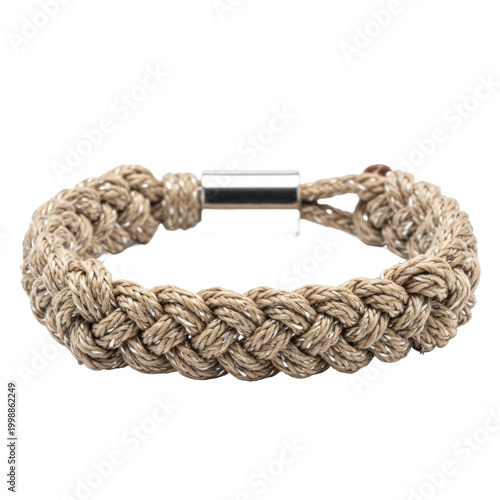 Braided bracelet with silver clasp
