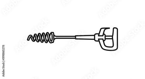 Handheld Corkscrew with Spiral Worm and Handle for Wine Bottle Opening