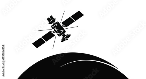 Satellite orbits above the curvature of the earth in this simple space exploration.