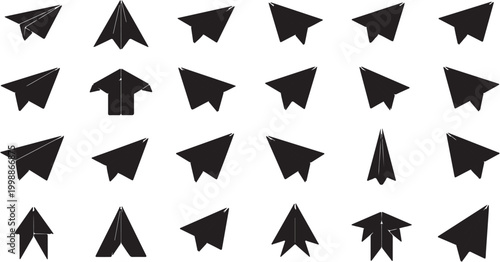 Free Download Black paper airplanes in formation. - GFXLoad