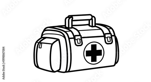 First Aid Kit Bag with Medical Cross Symbol, Emergency Medical Supplies Container