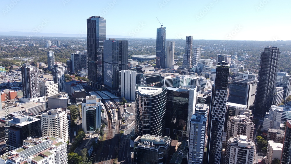 Fototapeta premium New apartment and office towers under construction driving growth & development