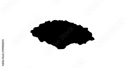 Black Silhouette Map of Czech Republic Country Map Outline