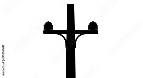 utility pole silhouette isolated on white background