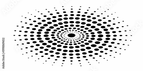 Abstract halftone geometric circle dot pattern seamless vector background with black and color texture design wallpaper illustration mosaic style concept decoration