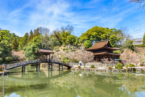 The National Treasure Kannon-do Hall and the Place of Scenic Beauty Garden, Eiho-ji Buddhist Temple, Tajimi City, Gifu Prefecture, Japan