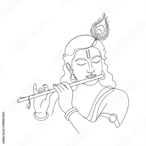 A serene illustration of a person playing a flute outdoors peacefully