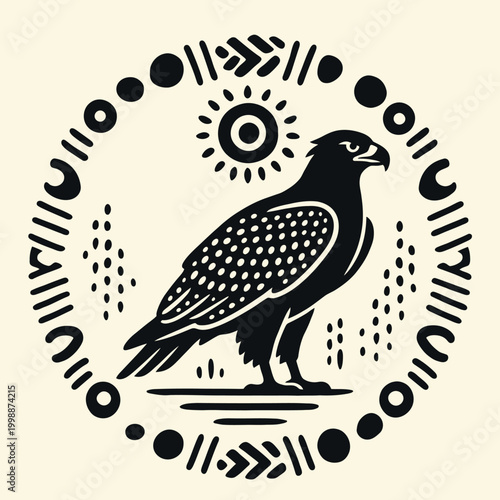 Black silhouette of a bird standing.