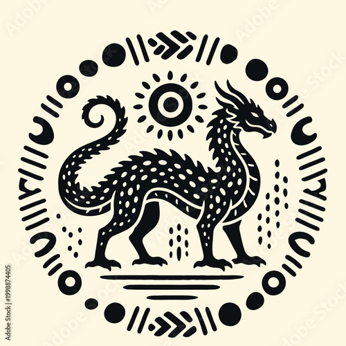 Dragon Mythical Creature Design Element.