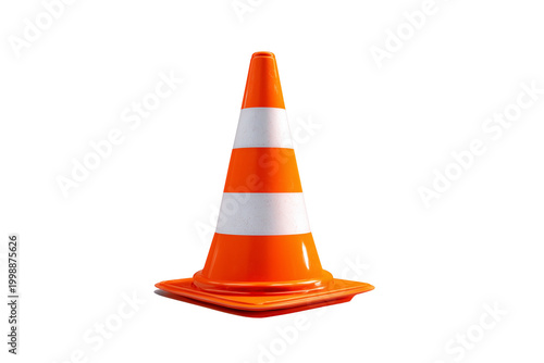 A Orange traffic cone isolated on white background png