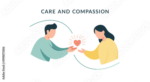 Caring Hands Sharing Heart Symbol, Empathy and Support Concept