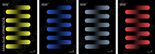 Color gradient series yellow blue gray and red blocks on black background