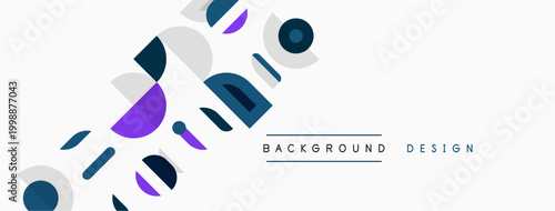 Abstract geometric shapes overlap, creating modern background design. Soft colors, simple forms, clean aesthetic.