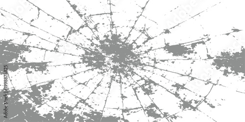 A shattered view with intricate cracks radiates outwards, the detail conveys a sense of fragility and destruction.