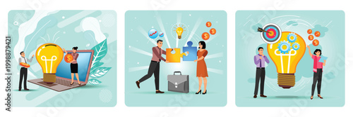 Crowdfunding, Partnership, New Idea Generation. Cooperation and teamwork concept.