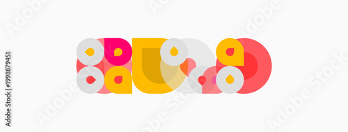 Colorful abstract design features overlapping circles, forming playful shapes. Bright hues create modern visual impact.