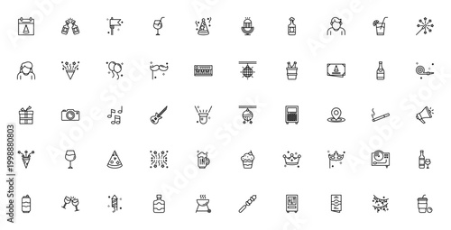 Foto Party icon set