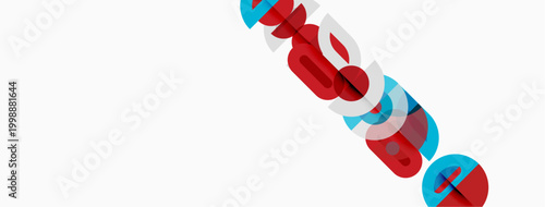 Abstract graphic design features overlapping red, blue shapes forming word speed. White background provides strong contrast. Minimalist aesthetic.