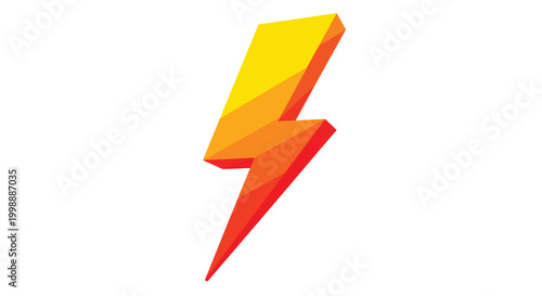 Bright yellow and orange lightning bolt icon for energy or power themes