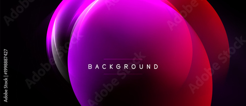 Abstract vibrant layers create dynamic background. Purple, magenta, red hues blend seamlessly. Text reads BACKGROUND. Modern design element.
