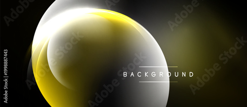 Abstract yellow, white glow. Smooth gradients create modern design element. Dark background emphasizes luminosity, texture.