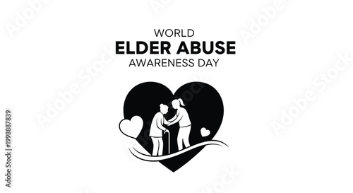 World elder abuse awareness day vector illustration graphic design showing care