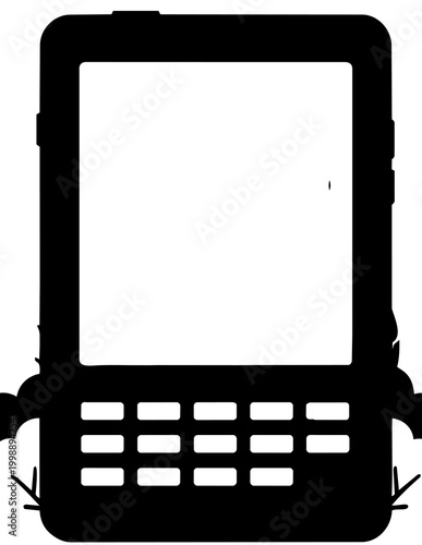 Black silhouette of a cellphone.