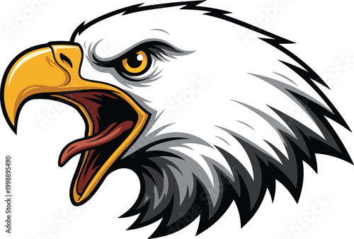 Eagle Head Illustration Fierce Bird of Prey Mascot Design
