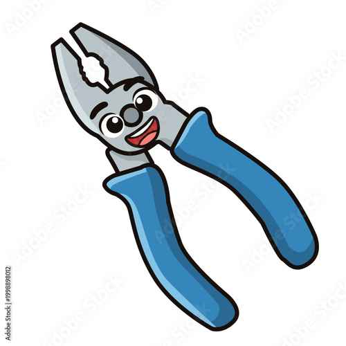 Cute Smiling Pliers Industrial Tool Sticker