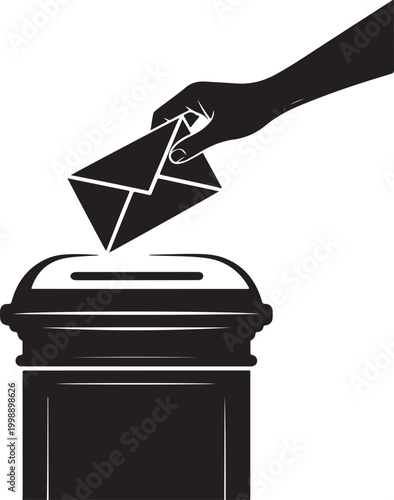 Hand dropping mail into Post box