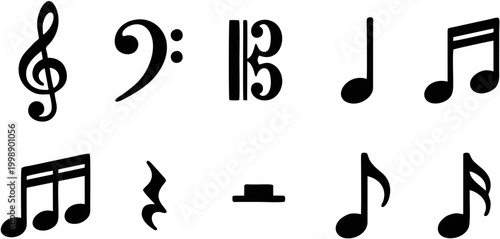 music notes set