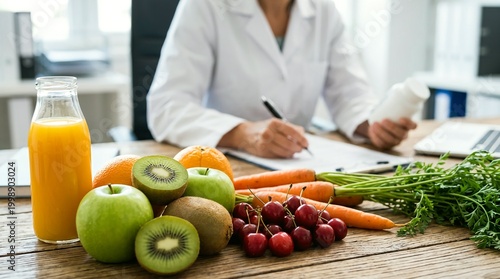 Healthy Fresh Fruits and Vegetables for Doctor Consultation and Nutrition Planning