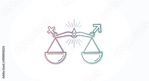 Gender Equality Scales Balance Female Male Symbols Concept