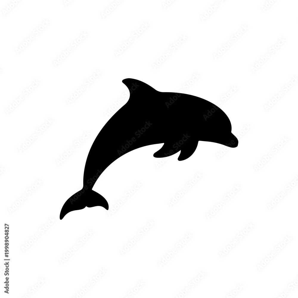 Fototapeta premium Dolphin silhouette icon vector illustration on white background