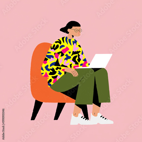 Work From Home Digital Nomad Laptop Concept