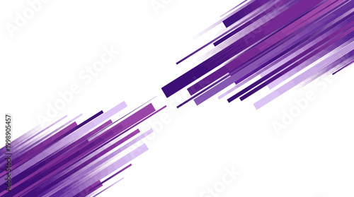 A vibrant purple abstract design element featuring diagonal streaks of varying shades on a clean white background for use in graphic design projects