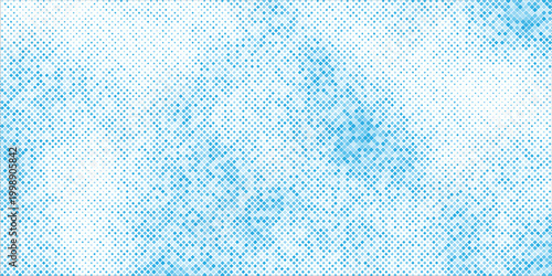 Abstract blue watercolor wash effect with halftone stipple texture.
