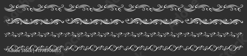Modern Decorative Vector Border Stylish Hand Drawn Ornamental Line Art with Smooth Curves and Motifs for Frames and Templates