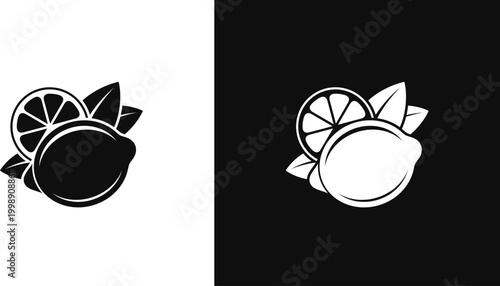 Lemon vector. Citrus fruit silhouette