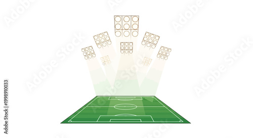 Green soccer field with white lines.