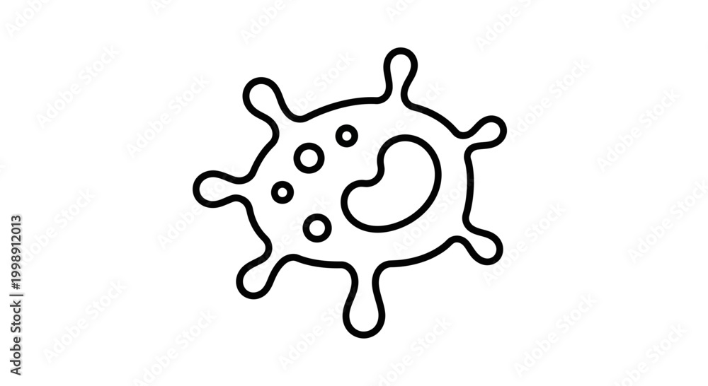 Fototapeta premium Hand-drawn illustration of a stylized white blood cell, abstract medical icon