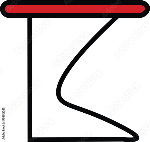 Minimalist sail icon vector, red and white nautical boat sail, marine sports logo element