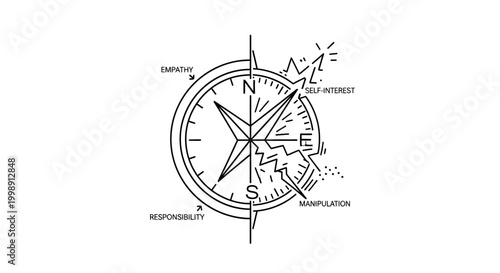 Compass showing directions of Empathy, Responsibility, Self-Interest, and Manipulation
